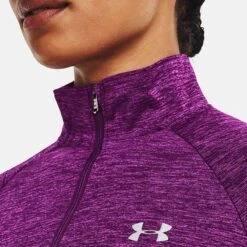 Under Armour Women's Tech™ Half Zip Twist Rivalry / Strobe / Metallic Silver -Araeom Shop 1320128514 3