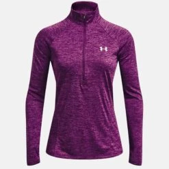 Under Armour Women's Tech™ Half Zip Twist Rivalry / Strobe / Metallic Silver -Araeom Shop 1320128514 4