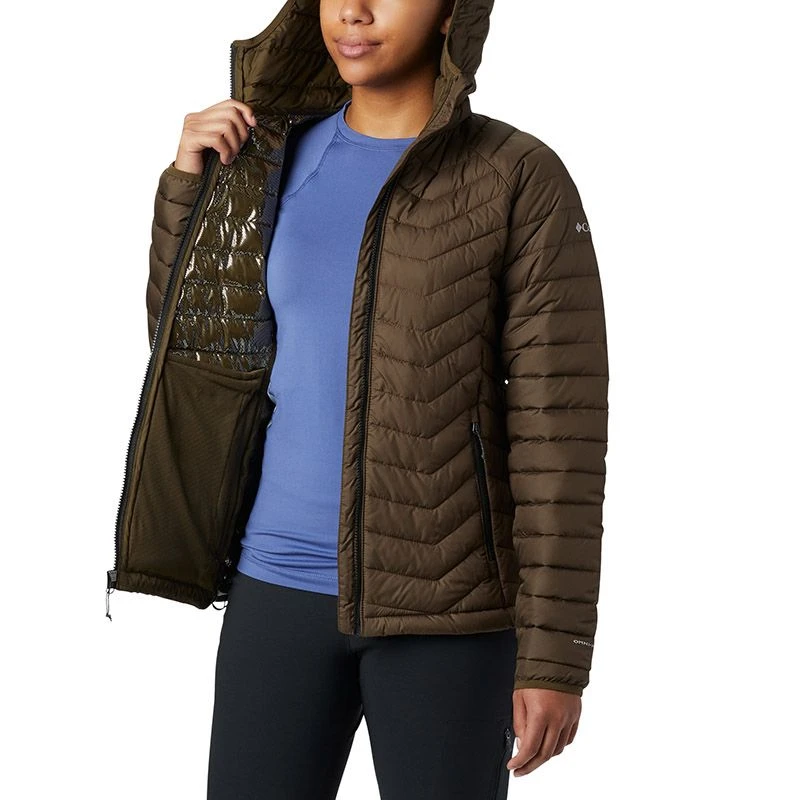 Columbia Women's Powder Lite™ Hooded Jacket Olive Green 3 Columbia Women's Powder Lite™ Hooded Jacket Olive Green - Image 3