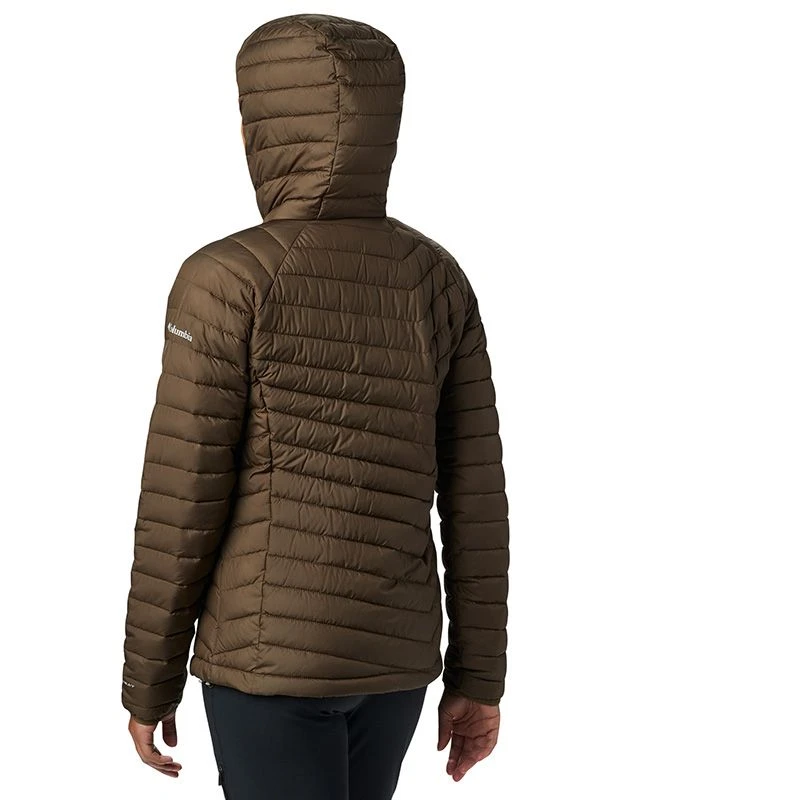 Columbia Women's Powder Lite™ Hooded Jacket Olive Green 2 Columbia Women's Powder Lite™ Hooded Jacket Olive Green - Image 2