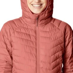 Columbia Women's Powder Lite™ Hooded Jacket Dark Coral -Araeom Shop 1699071 639 a2 presethigh res jpeg 300 dpi