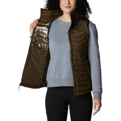 Columbia Women's Powder Lite™ Gilet Olive Green -Araeom Shop 1757411 319 a3 presethigh res jpeg 300 dpi