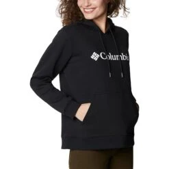 Columbia Women's Logo Hoodie Black -Araeom Shop 1895751 012 a3