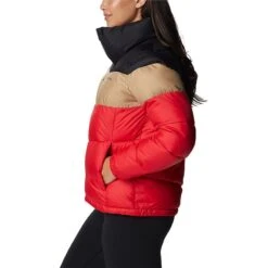 Columbia Women's Puffect™ Colourblock Jacket Red Lily / Beach -Araeom Shop 1955101 658 a1 presethigh res jpeg 300 dpi