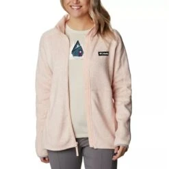 Columbia Women's Sweater Weather™ Fleece Jacket Peach Blossom Heather -Araeom Shop 1958933 890 a5