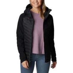 Columbia Women's Powder Lite™ Hybrid Hooded Jacket Black 9 Columbia Women's Powder Lite™ Hybrid Hooded Jacket Black -Araeom Shop 2007761 010 a5 presethigh res jpeg 300 dpi