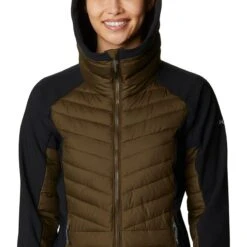Columbia Women's Powder Lite™ Hybrid Hooded Jacket Olive Green / Black 8 Columbia Women's Powder Lite™ Hybrid Hooded Jacket Olive Green / Black -Araeom Shop 2007761 319 a2 presethigh res jpeg 300 dpi