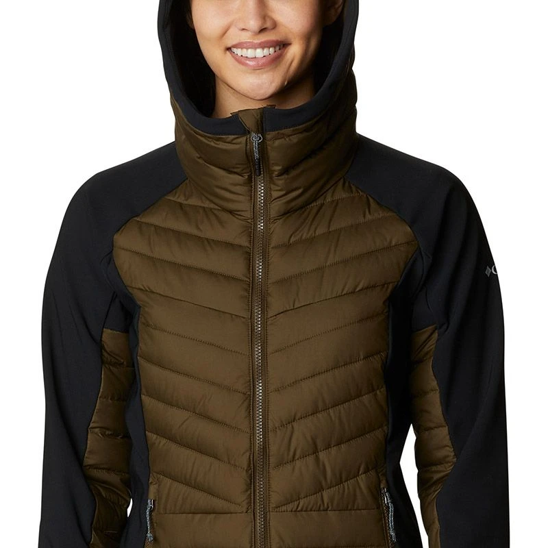 Columbia Women's Powder Lite™ Hybrid Hooded Jacket Olive Green / Black 3 Columbia Women's Powder Lite™ Hybrid Hooded Jacket Olive Green / Black - Image 3