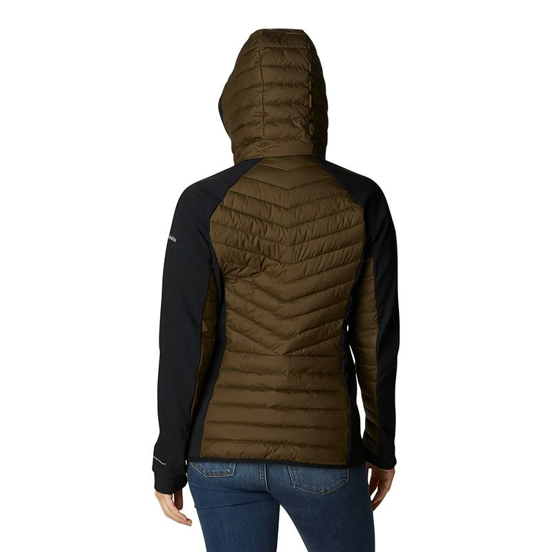 Columbia Women's Powder Lite™ Hybrid Hooded Jacket Olive Green / Black 2 Columbia Women's Powder Lite™ Hybrid Hooded Jacket Olive Green / Black - Image 2