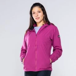 Women's Madison Hooded Rain Jacket Purple / Silver