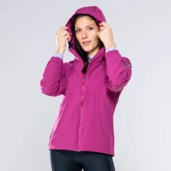 Women's Madison Hooded Rain Jacket Purple / Silver -Araeom Shop 4t5a0321