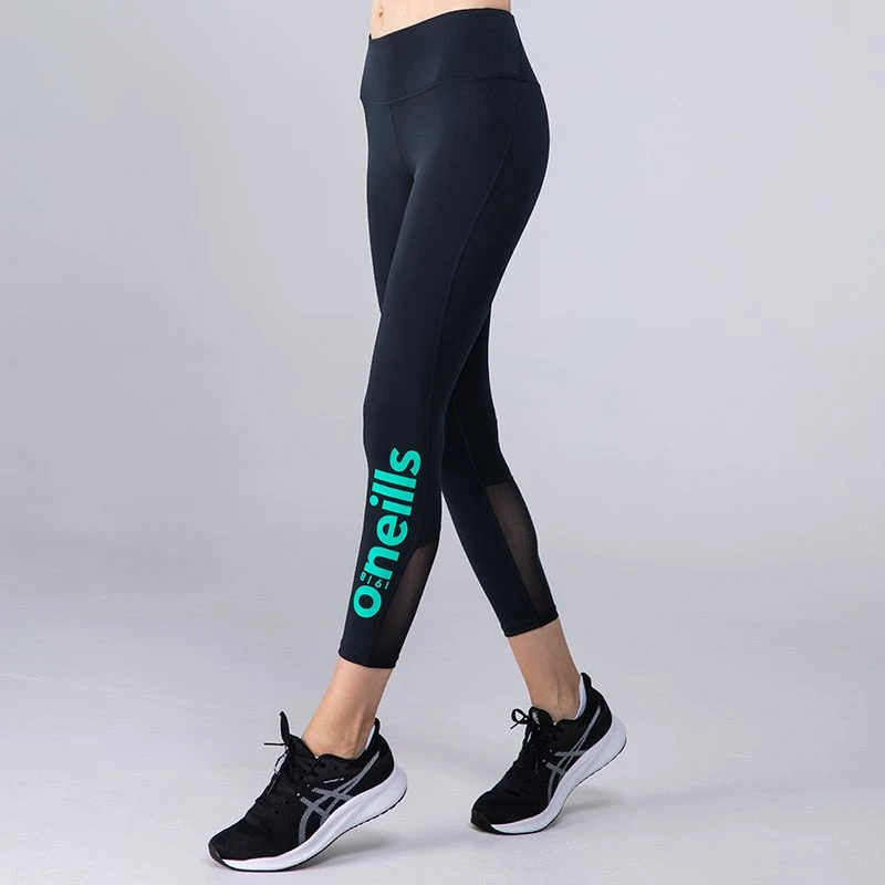 Women's Anya 7/8 Length Leggings Black / Green 1 Women's Anya 7/8 Length Leggings Black / Green