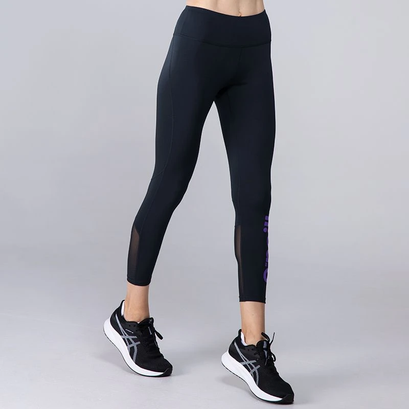 Women's Anya 7/8 Length Leggings Black / Purple 2 Women's Anya 7/8 Length Leggings Black / Purple - Image 2
