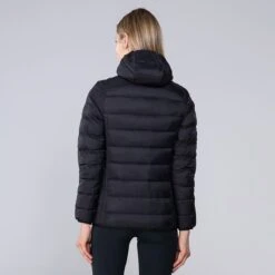 Women's Fiona Hooded Padded Jacket Black / Pink -Araeom Shop 4t5a1268