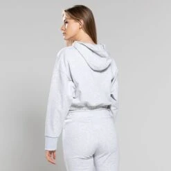 Women's Avelina Cropped Hooded Top Grey 12 Women's Avelina Cropped Hooded Top Grey -Araeom Shop 4t5a6261