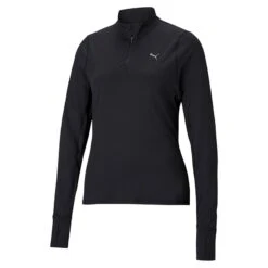 Puma Women's Favourite 1/4 Zip Running Top Black -Araeom Shop 520184 01