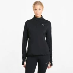 Puma Women's Favourite 1/4 Zip Running Top Black
