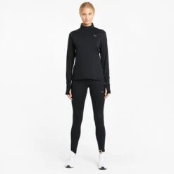 Puma Women's Favourite 1/4 Zip Running Top Black -Araeom Shop 520184 01 mod03