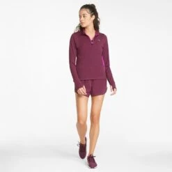 Puma Women's Favourite Quarter Zip Running Top Grape Wine / Deep Orchid -Araeom Shop 520184 71 mod03