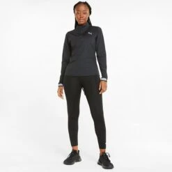 Puma Women's Train Strong Quarter Zip Top Black -Araeom Shop 521839 01 mod03