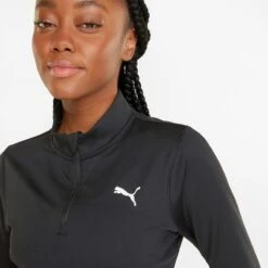 Puma Women's Train Strong Quarter Zip Top Black -Araeom Shop 521839 01 mod04