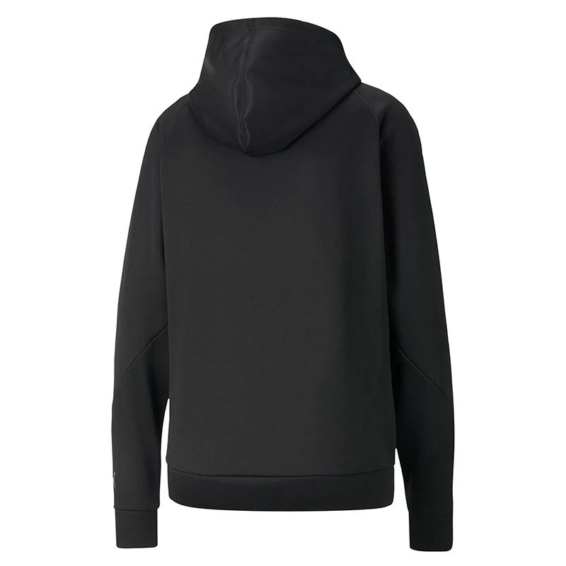 Puma Women's Power Fleece Training Hoodie Black / Metallic Gold 2 Puma Women's Power Fleece Training Hoodie Black / Metallic Gold - Image 2