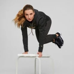 Puma Women's Power Fleece Training Hoodie Black / Metallic Gold 12 Puma Women's Power Fleece Training Hoodie Black / Metallic Gold -Araeom Shop 522184 51 mod04