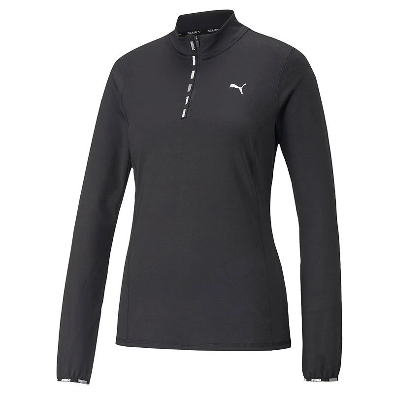 Puma Women's Strong Quarter Zip Top Black 1 Puma Women's Strong Quarter Zip Top Black