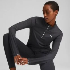 Puma Women's Strong Quarter Zip Top Black 9 Puma Women's Strong Quarter Zip Top Black -Araeom Shop 522370 01 mod01