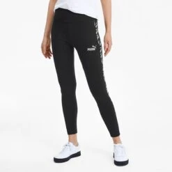 Puma Women's Amplified Leggings Black / White -Araeom Shop 582547 01 mod01