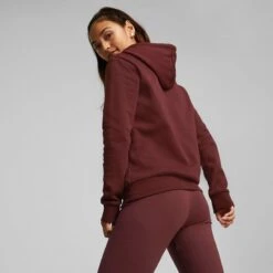 Puma Women's Essentials Logo Hoodie Aubergine -Araeom Shop 586789 50 mod02