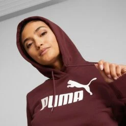 Puma Women's Essentials Logo Hoodie Aubergine -Araeom Shop 586789 50 mod03