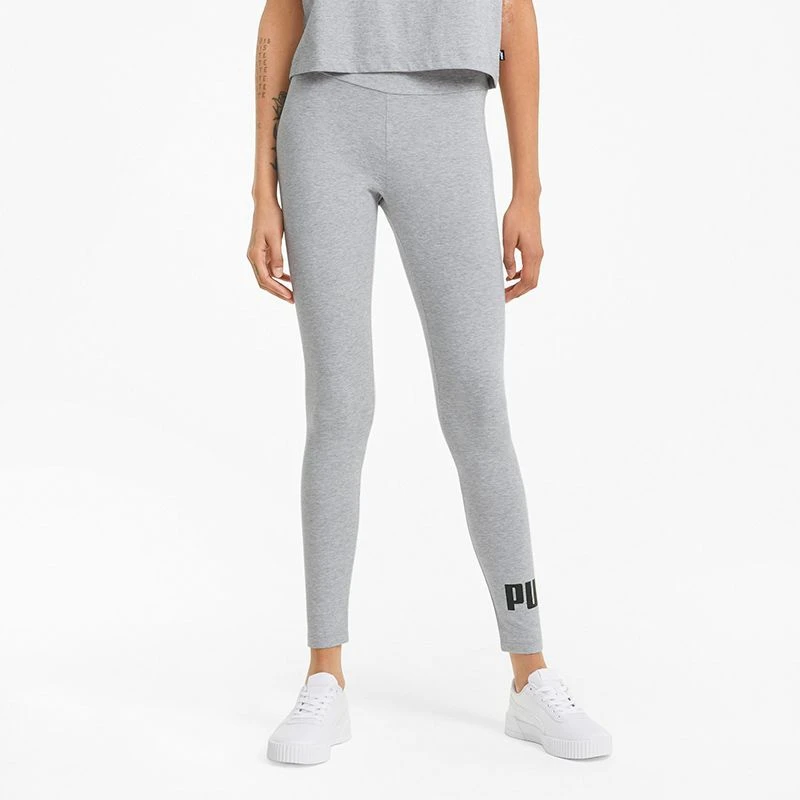 Puma Women's Essentials Logo Leggings Light Grey Heather 3 Puma Women's Essentials Logo Leggings Light Grey Heather - Image 3