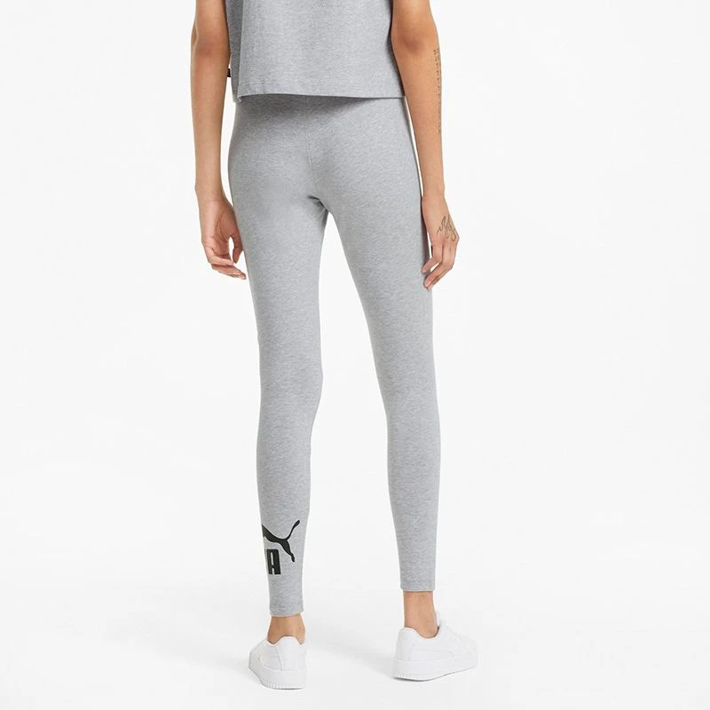 Puma Women's Essentials Logo Leggings Light Grey Heather 4 Puma Women's Essentials Logo Leggings Light Grey Heather - Image 4
