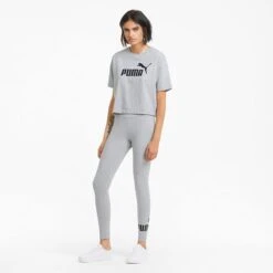 Puma Women's Essentials Logo Leggings Light Grey Heather 9 Puma Women's Essentials Logo Leggings Light Grey Heather -Araeom Shop 586832 04 mod03