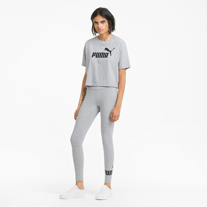 Puma Women's Essentials Logo Leggings Light Grey Heather 5 Puma Women's Essentials Logo Leggings Light Grey Heather - Image 5