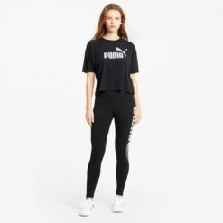 Puma Women's Essentials Graphic Leggings Puma Black 7 Puma Women's Essentials Graphic Leggings Puma Black -Araeom Shop 586875 01 mod03