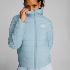 Puma Women's Essentials Padded Jacket Blue Wash 9 Puma Women's Essentials Padded Jacket Blue Wash -Araeom Shop 848940 79 mod02
