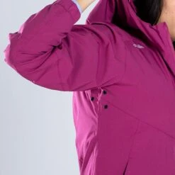 Women's Madison Hooded Rain Jacket Purple / Silver -Araeom Shop am3a0106