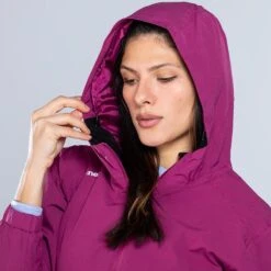 Women's Madison Hooded Rain Jacket Purple / Silver -Araeom Shop am3a0110