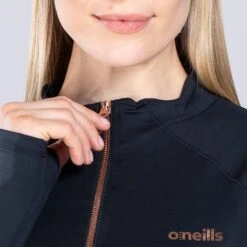 Women's Freya Half Zip Black / Rose Gold -Araeom Shop am3a0715