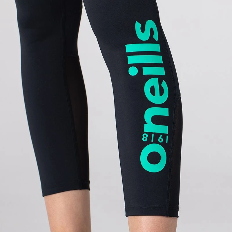 Women's Anya 7/8 Length Leggings Black / Green 5 Women's Anya 7/8 Length Leggings Black / Green - Image 5