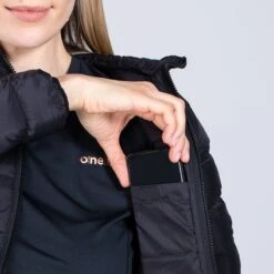 Women's Fiona Hooded Padded Jacket Black / Pink -Araeom Shop am3a0785