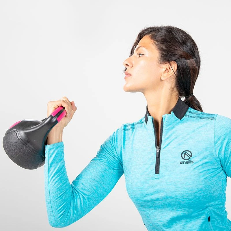 Women's Pluto Brushed Half Zip Top Blue / Dark Grey 2 Women's Pluto Brushed Half Zip Top Blue / Dark Grey - Image 2