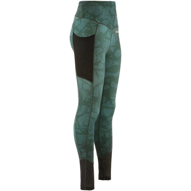Women's Arabella 7/8 Length Tights Green / Gold 2 Women's Arabella 7/8 Length Tights Green / Gold - Image 2