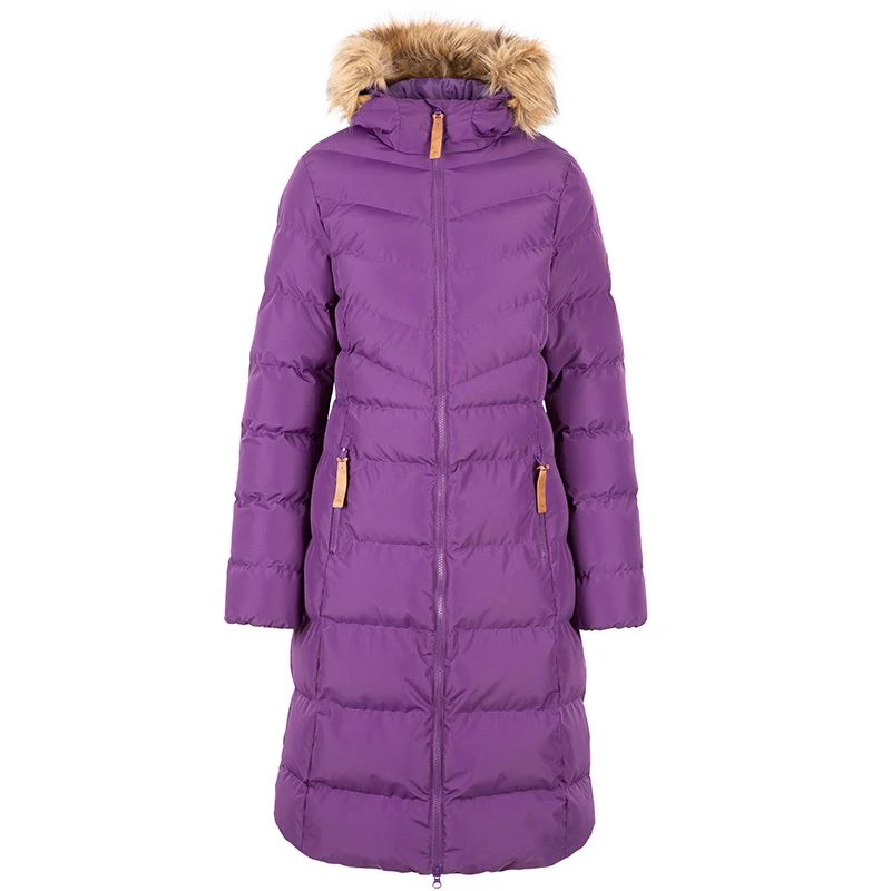 Trespass Women's Audrey Long Padded Jacket Dark Wild Purple 1 Trespass Women's Audrey Long Padded Jacket Dark Wild Purple