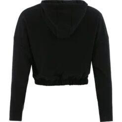 Women's Avelina Cropped Hooded Top Black 11 Women's Avelina Cropped Hooded Top Black -Araeom Shop avelina 281 flc crop hoodie blk 2