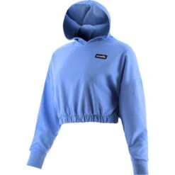 Women's Avelina Cropped Hooded Top Blue -Araeom Shop avelina 281 flc crop hoodie cornflower 1