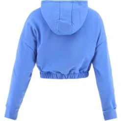 Women's Avelina Cropped Hooded Top Blue -Araeom Shop avelina 281 flc crop hoodie cornflower 2