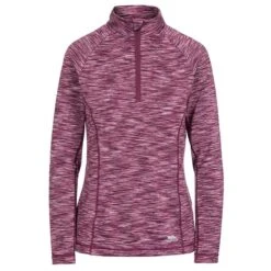 Trespass Women's Edith Half Zip Top Fig Marl -Araeom Shop edith fatolso10001 fgm a